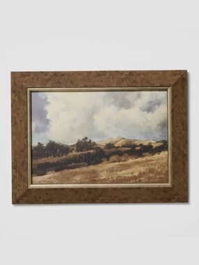 Studio McGee NWT 12"x16" Landscape Widewood Frame Wall Art Canvas & Wood